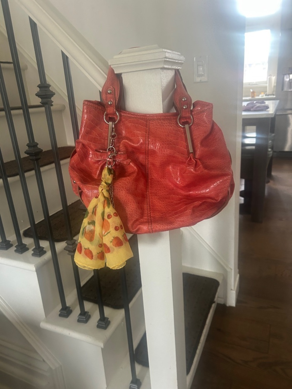Nine West Coral Croc-Embossed Hobo Bag